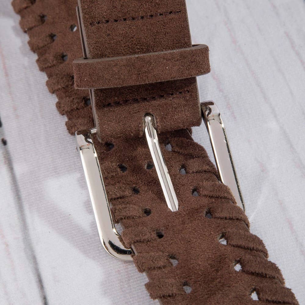 Wide Vegan Leather Whipstitch Edge Belt