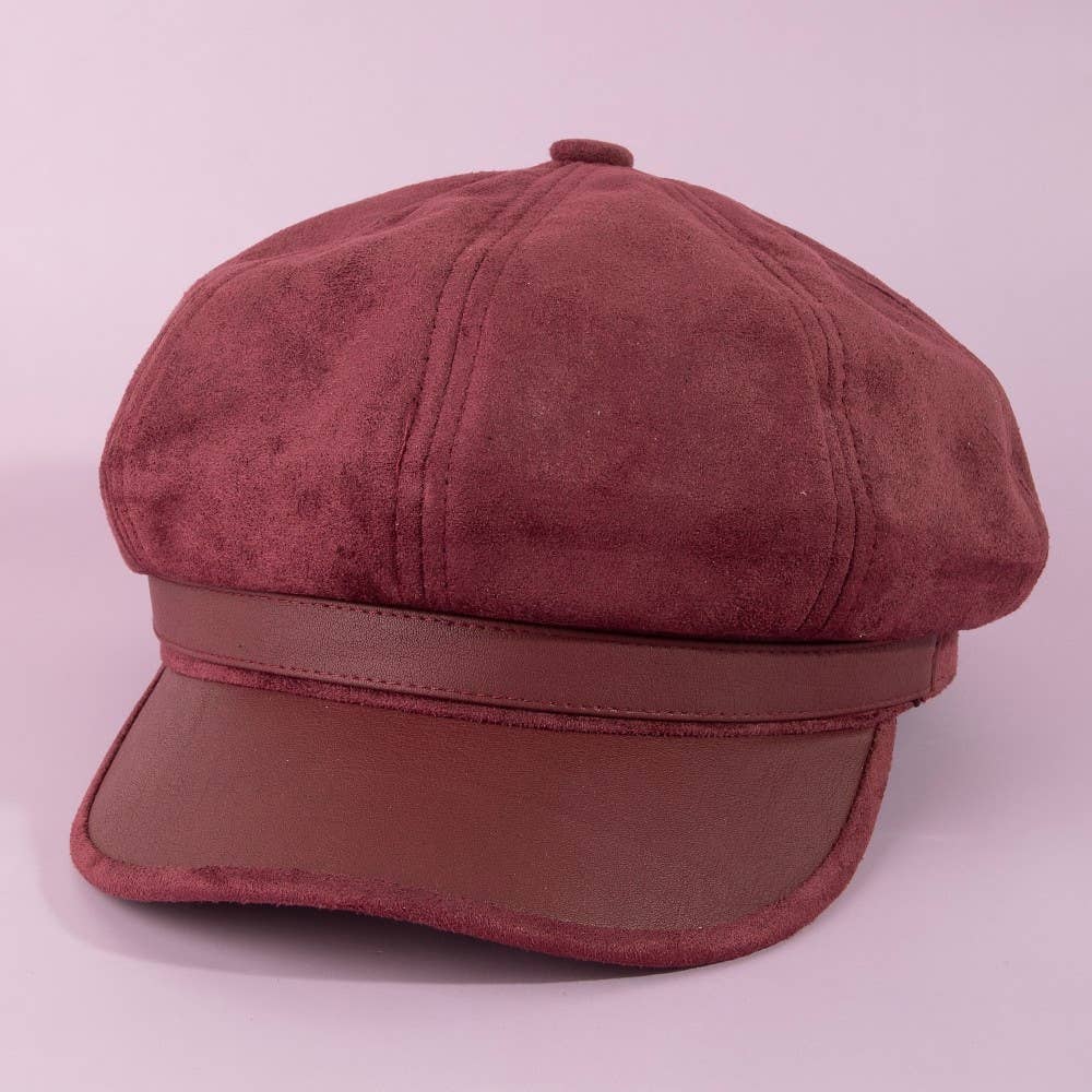 Leather LOOK Newsboys Cap