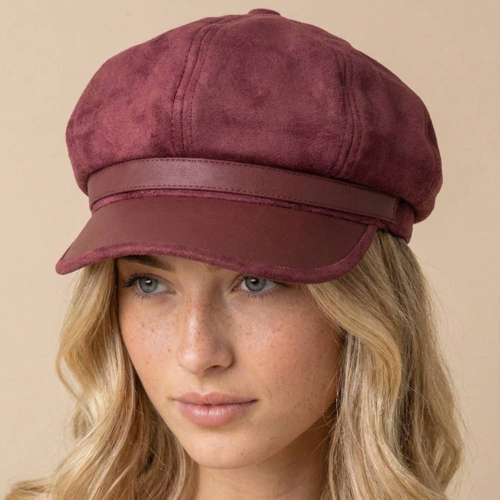 Leather LOOK Newsboys Cap